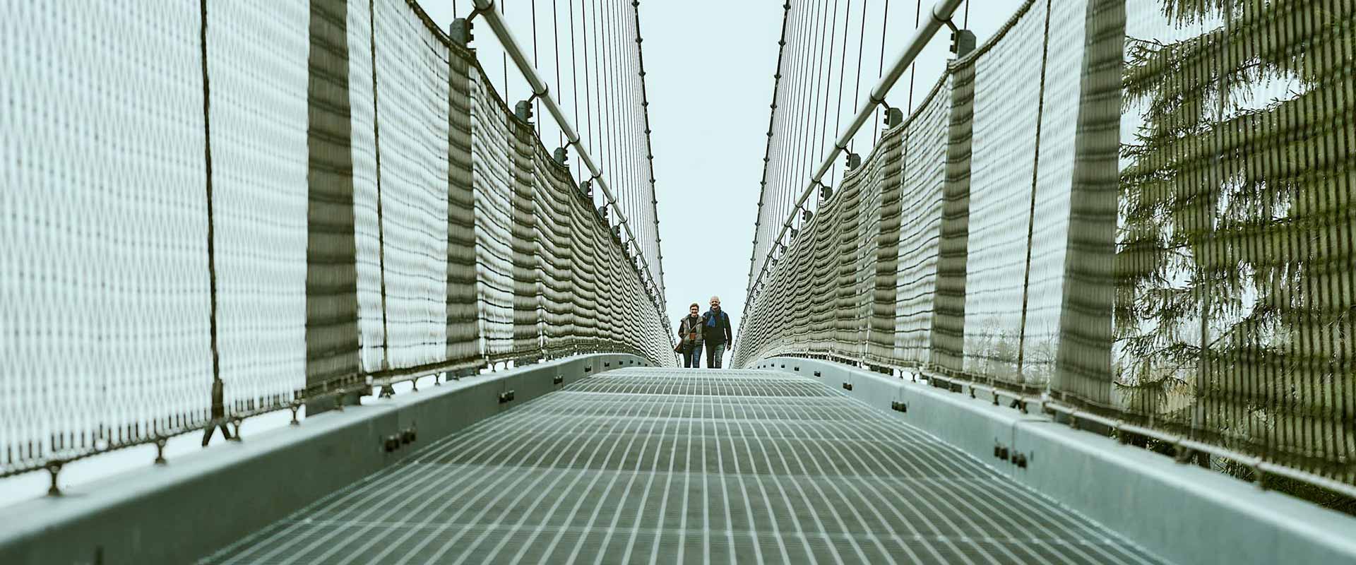 Nahaufnahme der BLACKFORESTLINE Hängebrücke in Todtnau